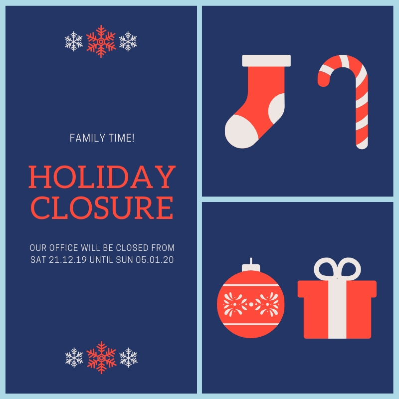HoLIDAY Closure